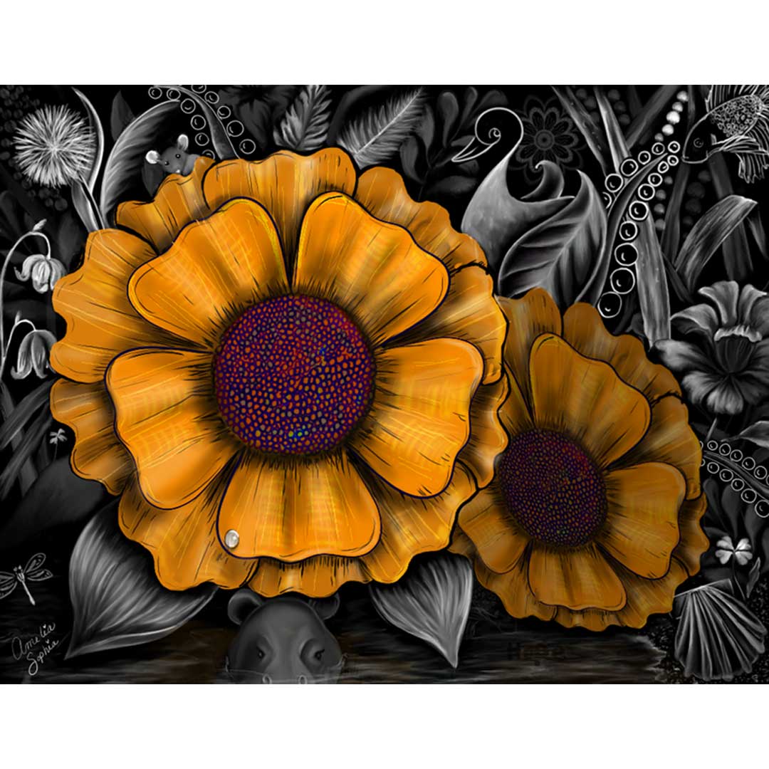 Yellow Flowers - Digital Painting |  Meelie