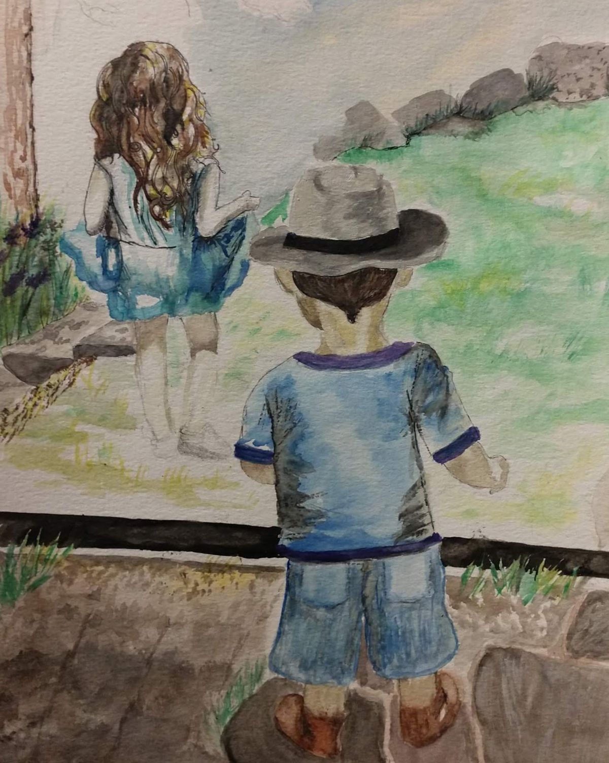Backyard Wonderland | Watercolor Painting by Meelie