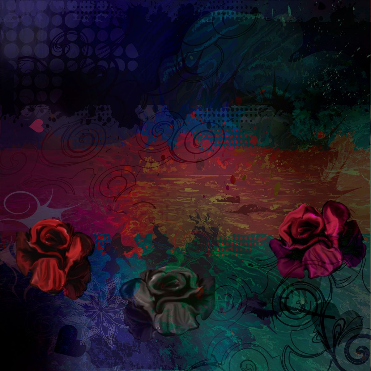 Blooming Serenade: A Harmonic Dance of Color | Mixed Media Digital Art by Meelie