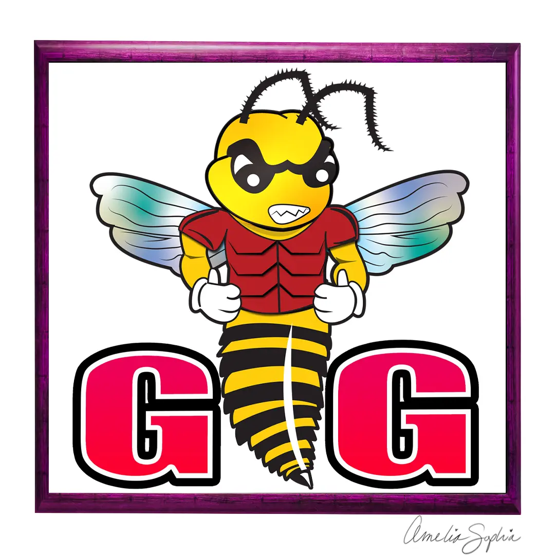 GG emote of a bee giving thumbs up. Meelie of meelie.art.