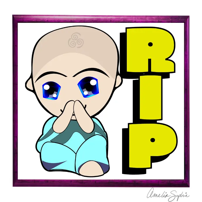 Air Monk. RIP emote. Handdrawn and recreated in Adobe Illustrator. Meelie of Meelie.art