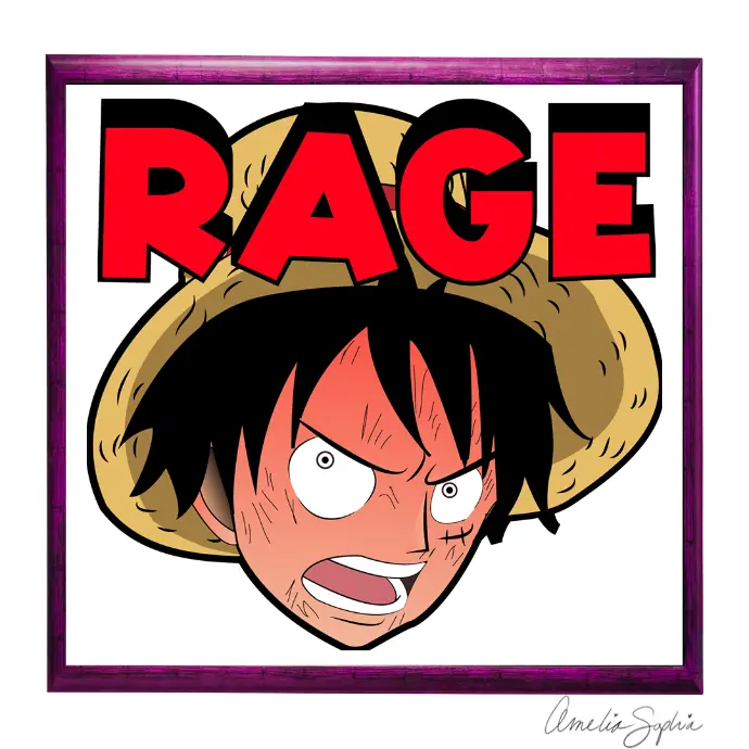 Rage emote. Anime character.Meelie of meelie.art.