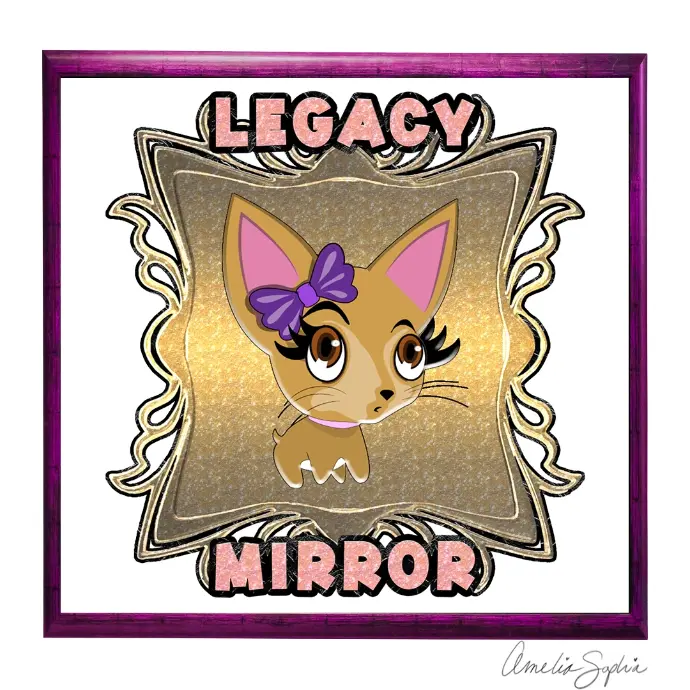 Legacy mirror logo. meelie of meelie.art.